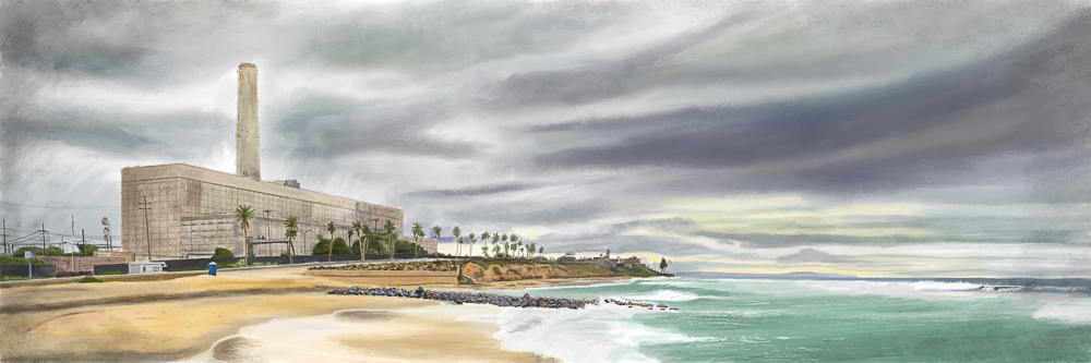 digital painting of the carlsbad power plant