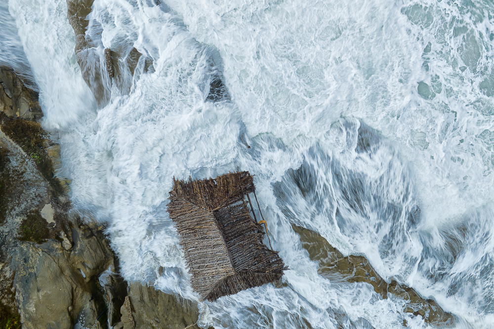 Windansea Shack from above flooded with water