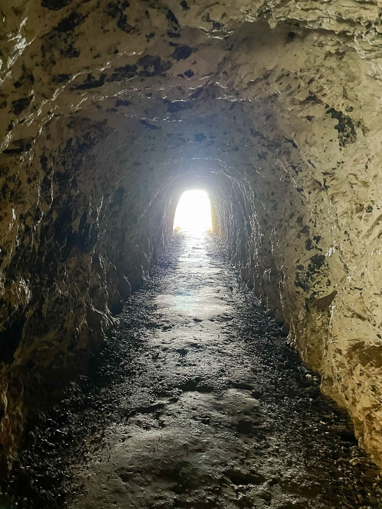 inside tunnel that leads to Point Bonita lighthouse